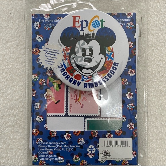 Disney’s World Showcase EPCOT Mickey Button Pin-On - Picture 3 of 9